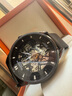 冠琴（GUANQIN）手表男士機械表雕花系列全自動(dòng)鏤空夜光防水商務(wù)瑞士品質(zhì)國潮腕表 網(wǎng)帶全黑黑面【明星推薦】 曬單實(shí)拍圖