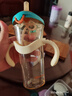 奶爸爸（Nicepapa）翻蓋學(xué)飲奶瓶1歲兒童水杯ppsu學(xué)飲杯大容量奶瓶寬口徑吸管奶瓶 （12個(gè)月+） 300ml 琥珀橙+清潔劑 曬單實(shí)拍圖