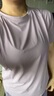 百思絨專(zhuān)業(yè)跑步套裝女透氣顯瘦健身訓練服短袖速干衣戶(hù)外防走光騎行服 曬單實(shí)拍圖