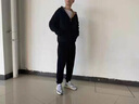 拼富鹿 秋冬季衛(wèi)衣男加絨連帽衛(wèi)衣套裝男情侶衛(wèi)衣冬裝套男裝羊羔絨衛(wèi)衣休閑套裝厚情侶裝衛(wèi)衣男套裝冬季 黑色 XL(推薦體重115-130斤) 曬單實拍圖