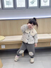 班喜迪女童套裝秋冬裝2025新款兒童外套褲子加絨夾棉衣服寶寶冬季小童裝 米色 100 曬單實拍圖