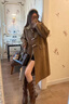 RHUDE FOG品牌女裝韓版復古雙面羊毛呢外套女2025冬季新款時(shí)尚高級感牛角扣 咖色 M 曬單實(shí)拍圖