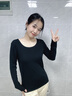 簡(jiǎn)云【輕薄暖】莫代爾半高領(lǐng)打底衫女薄款秋衣內搭長(cháng)袖上衣保暖衣冬季 曬單實(shí)拍圖