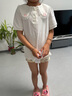 Classic Teddy精典泰迪女童T恤兒童短袖上衣中童裝夏娃娃領(lǐng)甜美polo衫 白色 120 曬單實(shí)拍圖