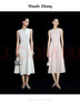 Mandy Zhang法式赫本風(fēng)氣質(zhì)粉色訂婚連衣裙女夏季宴會(huì)正式禮服裙子 櫻花黛粉 珍珠鑲鉆 L 曬單實(shí)拍圖