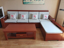 辰婭 沙發(fā) 胡桃木全實(shí)木沙發(fā)組合現代中式客廳冬夏兩用貴妃儲物木家具 【70%選擇】四人位+貴妃榻+茶幾 曬單實(shí)拍圖