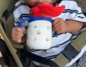 NEVS兒童保溫杯316不銹鋼嬰兒學(xué)飲吸管杯寶寶水壺直飲泡奶瓶-奈落紅 曬單實(shí)拍圖