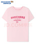 Skechers斯凱奇男女童純棉短袖T恤衫兒童夏季寬松透氣運動上衣L225K055 曬單實拍圖