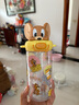 貓和老鼠可愛(ài)水杯女生夏季新款學(xué)生卡通吸管杯斜挎tritan兒童水瓶 杰瑞鼠580ml 曬單實(shí)拍圖