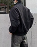 卡圖弛美式cleanfit飛行教練夾克男春秋季寬松潮流高街工裝棒球衣服外套 黑色 XL 曬單實(shí)拍圖