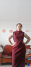 首尚格釋喜婆婆婚宴裝套裝裙2025新款時尚氣質(zhì)外套酒紅色修身連衣裙兩件套 酒紅色贈送本布胸花 3XL 曬單實拍圖
