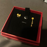 周六福（ZLF）七夕禮物 黃金耳飾女款足金曳光系列愛心蝴蝶結(jié)耳釘少女漫舞 計價 2.05g 曬單實拍圖