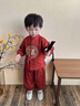 G.DUCKKIDS小黃鴨一周歲禮服男女寶寶抓周百天滿月嬰幼兒中國(guó)風(fēng)唐裝兒童漢服 紅色 80 尺碼建議9-12個(gè)月cm 曬單實(shí)拍圖