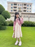 女童連衣裙早秋2025新款兒童碎花裙子針織外套春秋款花朵裙子洋氣 套裝【連衣裙+外套】 150 曬單實拍圖