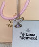 VVIENNE WESTLOCK【英國代購】西太后正品土星項鏈Octavie鑲鉆蝴蝶結吊墜鎖骨鏈女 銀紫色 曬單實(shí)拍圖