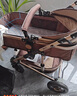 ANGI BABY嬰兒車高景觀嬰兒推車可坐可躺雙向避震0-3歲新生兒遛娃神器推車 卡其金翎【四輪橡膠】 嬰兒車高景觀輕便避震遛娃神車 曬單實(shí)拍圖