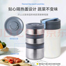 樂(lè )扣樂(lè )扣（LOCK&LOCK）不銹鋼多層保溫桶便當飯盒上班族學(xué)生帶飯飯盒配包餐具2L深藍色 曬單實(shí)拍圖