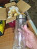 高硼硅雙層玻璃杯大容量泡茶杯茶水分離安全無毒隔熱杯車載水杯商 顯溫蓋530ml大容量直筒杯 曬單實(shí)拍圖
