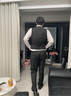 吉約蒙（G·MONS）西服套裝男士商務(wù)抗皺易打理休閑西裝套裝結(jié)婚新郎職業(yè)正裝西裝 黑色B版【上衣+褲子+馬甲】C0020 56 曬單實拍圖