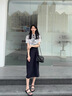 Dudant奢侈高檔品牌休閑旗袍國風(fēng)套裝連衣裙女裝2025年漢服感兩件套裙子 蘭色 M 曬單實(shí)拍圖