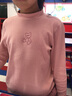多妙屋女童打底衫秋冬新款兒童長(cháng)袖T恤大童半高領(lǐng)上衣加絨加厚秋衣童裝 粉色81620 140 曬單實(shí)拍圖