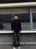 Teenie Weenie Men小熊男裝美式學院質(zhì)感軟糯保暖絞花針織半高領毛衣 藏青 L 曬單實拍圖