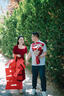 LIZONGXI紅色短袖連衣裙女夏季法式訂婚禮服敬酒服日?？纱┘t裙子收腰長(cháng)裙 紅色【短袖長(cháng)款】 XS 【80-100斤】 曬單實(shí)拍圖