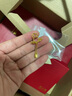 周六福（ZLF）黃金耳飾女款足金999婚嫁甜蜜櫻花格?；ńY(jié)婚耳墜 計(jì)價(jià) 2.65g 曬單實(shí)拍圖