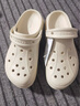 卡駱馳（CROCS）貝拉洞洞鞋沙灘鞋包頭女鞋厚底拖鞋|210062 冬日白 -11S(含智必星） 37 (230mm) 38 曬單實(shí)拍圖