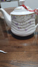 霧楓純白陶瓷骨質(zhì)瓷大號(hào)高溫泡茶壺過(guò)濾冷水壺咖啡壺家用茶壺茶具瓷器 12號(hào)(紫羅蘭茶壺)1600ML 曬單實(shí)拍圖