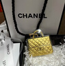黃金包包鑰匙扣掛件999足金包包掛飾驢牌包包七夕節情人節禮物 香奈兒包包+品牌禮盒 曬單實(shí)拍圖