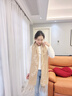 瑪麗亞·古琦（MARJA KURKI）生日禮物送長輩高檔提花冬季保暖純山羊絨圍巾女禮盒裝花卉遐想米 曬單實(shí)拍圖