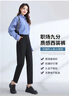 【上班族】新款黑色西裝褲女裝夏季九分高腰直筒煙管褲商務(wù)休閑 黑色九分夏季【后腰松緊】 L【105-120斤】 曬單實(shí)拍圖