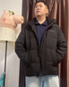 波司登（BOSIDENG）【反季】羽絨服國標90絨男女情侶冬季短款潮流涂鴉連帽外套 雪嶺山脈9BE9 2XL 180/100A 曬單實拍圖