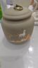 復古燙金茶葉罐子粗陶紫砂大號存儲防潮家用中式密封罐煙灰缸擺件 800ml粗陶燙金-一路有你 曬單實(shí)拍圖