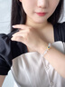 一生一石 O-STONE晨光初露白阿賽白水晶s925海藍(lán)寶手串女小清新禮物送朋友 曬單實(shí)拍圖