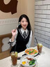 圣保美假兩件襯衫連衣裙女春秋季2025新款小個(gè)子韓系學(xué)院風(fēng)穿搭裙子短裙 假兩件連衣裙 M 碼 曬單實(shí)拍圖