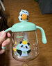 貝親兒童牛奶杯1-3歲寶寶喝水喝奶PPSU直飲奶瓶雙吸管水杯 綠色330mL 曬單實(shí)拍圖
