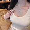 鉑吶苓冰透蝴蝶結項鏈女輕奢高級感鎖骨鏈清冷感頸鏈氣質(zhì)吊墜百搭配飾 冰透蝴蝶結項鏈 曬單實(shí)拍圖