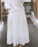 無印良品（MUJI）女式 強(qiáng)捻 抽褶裙 長(zhǎng)半身裙女裙子女裝格子裙25年夏季BE1VEC5S 米白色 L （165/70A） 曬單實(shí)拍圖