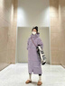 東北哈爾濱旅游防寒保暖鵝絨羽絨服男女士長(zhǎng)款加厚中長(zhǎng)羽絨衣外套 雪霧紫白鵝絨 男女同款 S 充絨量280克 90斤-110斤 曬單實(shí)拍圖