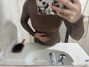 貓人（MiiOW）女士保暖內衣女款肌底衣超薄速暖恒溫內搭女高彈隱形打底衫內衣 摩卡棕 L （建議80-120斤） 曬單實(shí)拍圖