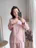 乃絲SLKMRKT情侶款春秋真絲睡衣套裝夏男女家居服桑蠶絲兩件套 薔薇粉【19姆米重磅】（女款） L 曬單實(shí)拍圖
