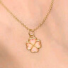 中國黃金（CHINA GOLD）四葉草項鏈女2025新款琺瑯彩黃金項鏈吊墜七夕情人節禮物送女朋友 【當/次日達】-足金吊墜贈銀鏈【紀念品】 曬單實(shí)拍圖