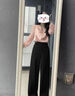 薇迎 VIEA.ING商場(chǎng)同款黑色休閑褲女2025早秋新款配腰帶褲子長(zhǎng)褲 黑色 S 曬單實(shí)拍圖