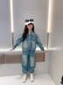 G.DUCKKIDS小黃鴨童裝女童套裝春秋新款洋氣兒童牛仔衣外套秋裝小女孩褲子 圖片色 130 (建議身高120-130 7-8歲) 曬單實(shí)拍圖