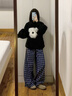 PMOG可愛(ài)連帽衛衣女毛絨小狗黑色小個(gè)子寬松百搭情侶裝慵懶風(fēng)外套女 黑色 (夾子可拆卸) S 曬單實(shí)拍圖