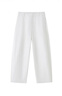 無(wú)印良品（MUJI）女式 絲光斜紋 桶型寬版褲 褲子女款25年秋季女裝 BE1TEC5A 象牙色 M （160/66A） 曬單實(shí)拍圖