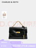 CHARLES&KEITH中號(hào)kerry郵差包單肩包斜挎包包女包生日七夕禮物CK2-80782515 Black黑色 中包 曬單實(shí)拍圖
