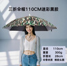 超大三折頭戴式雨傘帽子雙層釣魚傘帽頭戴太陽傘戶外采茶折疊斗笠 超大110CM迷彩黑膠【橡膠圈】 曬單實(shí)拍圖